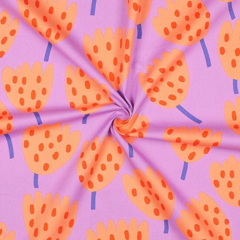 Cotton Poplin Tulips | Nerida Hansen – lavender/peach orange,  image number 3