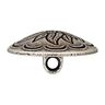 Floral Tendrils Costume Button - antique silver metallic,  thumbnail number 2