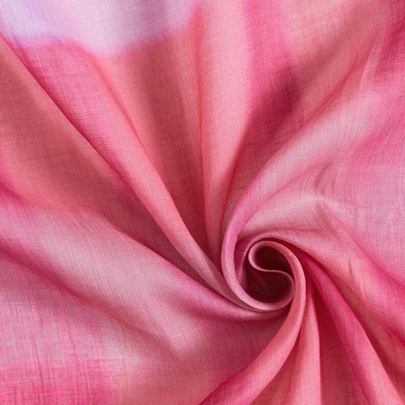 Tie-dye checked ramie chiffon – intense pink,  image number 4