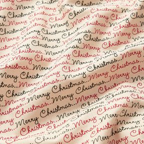 Cotton Cretonne Merry Christmas – natural/carmine, 