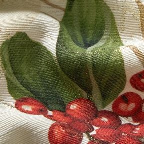 Decor Fabric Jacquard Lurex winterberry holly – natural/gold, 