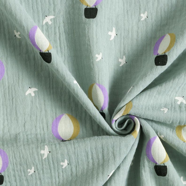 Double Gauze/Muslin Hot air balloons | Poppy Fabrics – reed,  image number 3