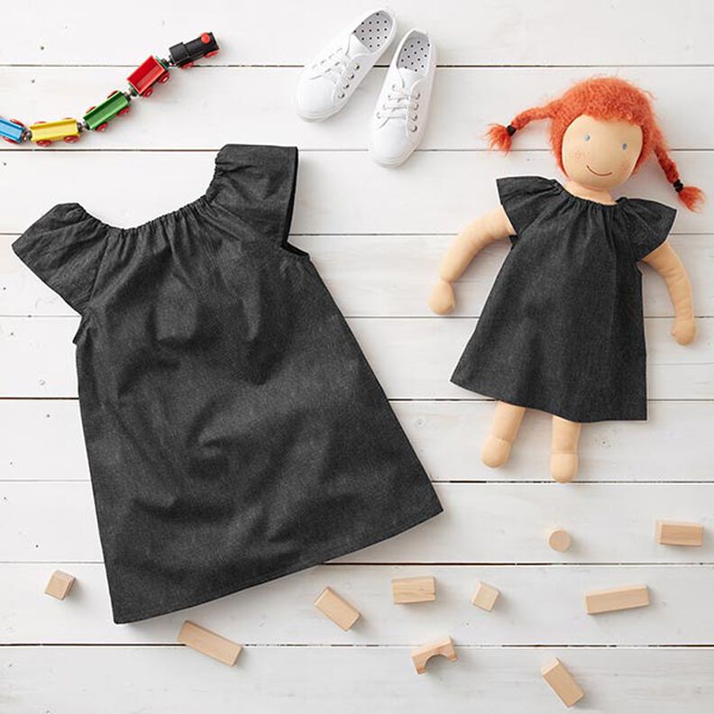 Denim-Look Cotton Chambray – black,  image number 6