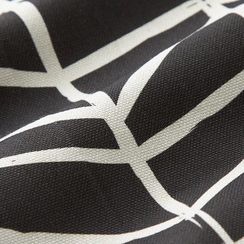 Decor Fabric Half Panama Abstract Lines – ivory/black,  image number 2