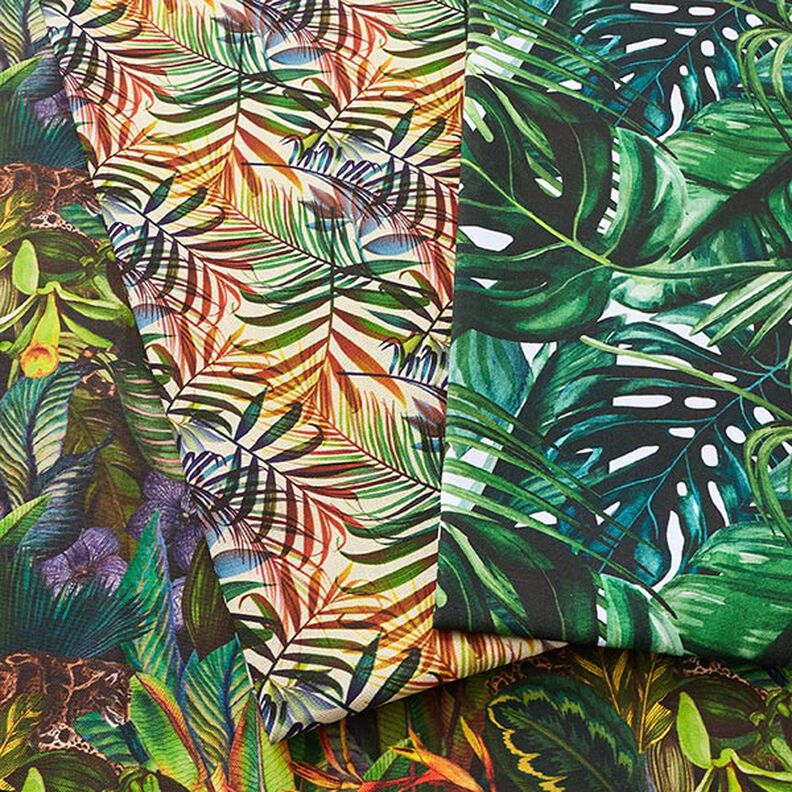 Decor Fabric Half Panama Palm Leaves – green,  image number 5