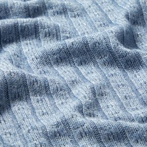 Knit Fabric Ajour elegant glitter stripes – light blue, 