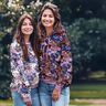 French Terry Painted Flowers Digital Print – indigo/chestnut,  thumbnail number 5