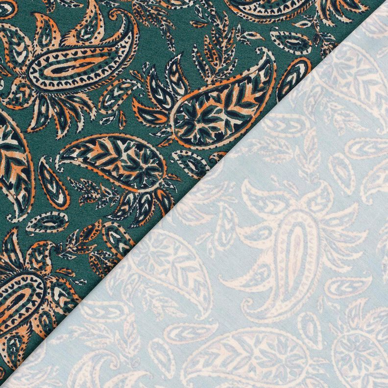 Ponte Roma Jersey Paisley – blue spruce/peach orange, image number 4