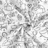 Colouring Fabric Poplin Little Princess – white/black,  thumbnail number 3