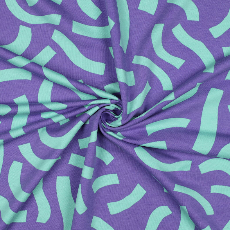 French terry Playful | Nerida Hansen – lilac/light turquoise,  image number 3