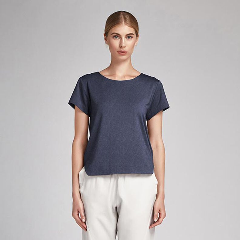 Denim-Look Cotton Chambray – midnight blue,  image number 4
