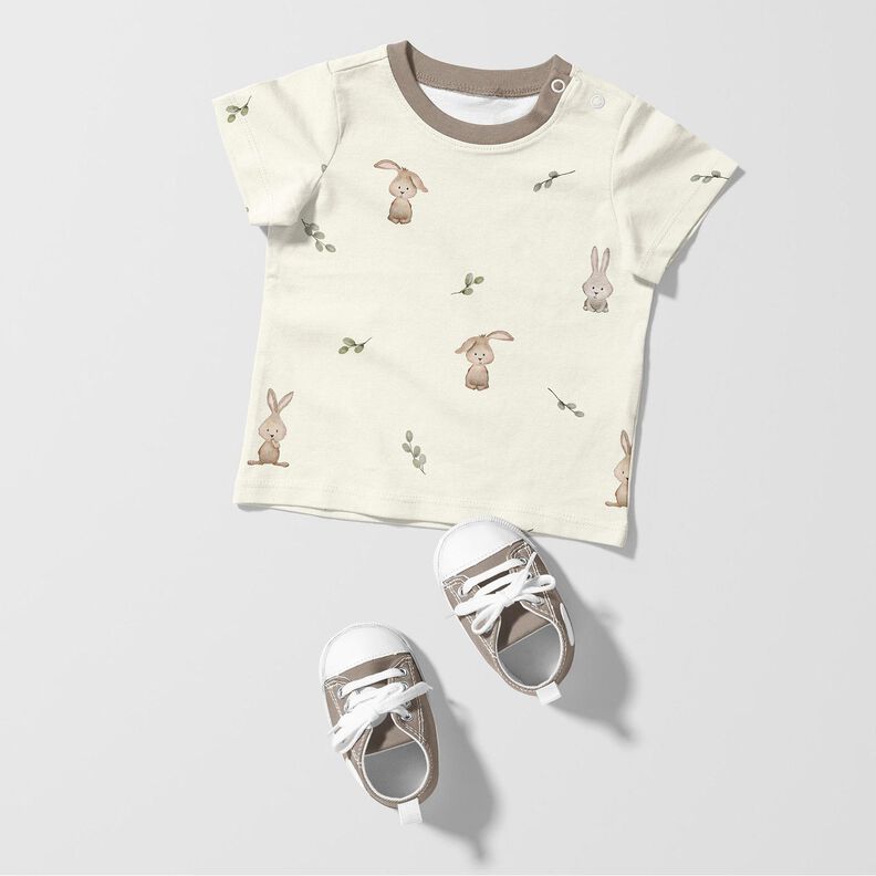 GOTS Cotton Jersey cute bunny Digital Print – ivory,  image number 6