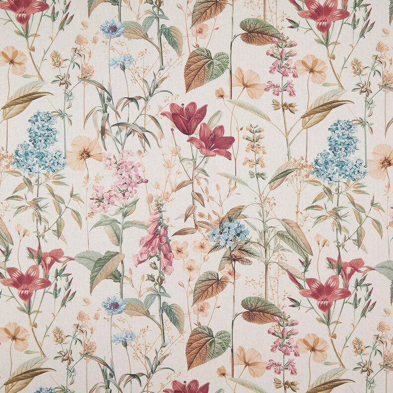 Decor Fabric Half Panama Field of flowers – natural, image number 1