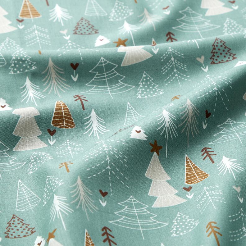 Cotton Poplin minimalist fir trees – reed, image number 2