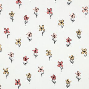 Waffle Jersey Flowers | Poppy Fabrics – ivory/apricot, 
