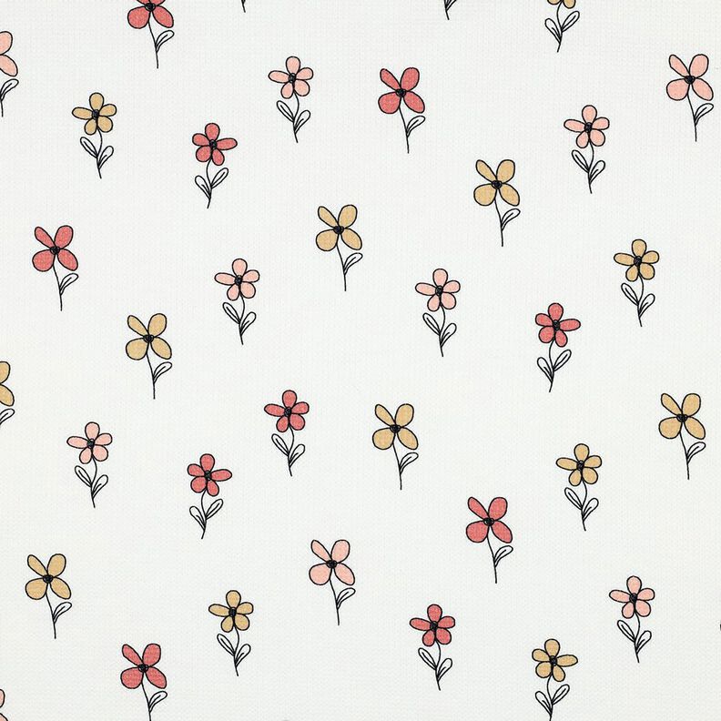Waffle Jersey Flowers | Poppy Fabrics – ivory/apricot, image number 1