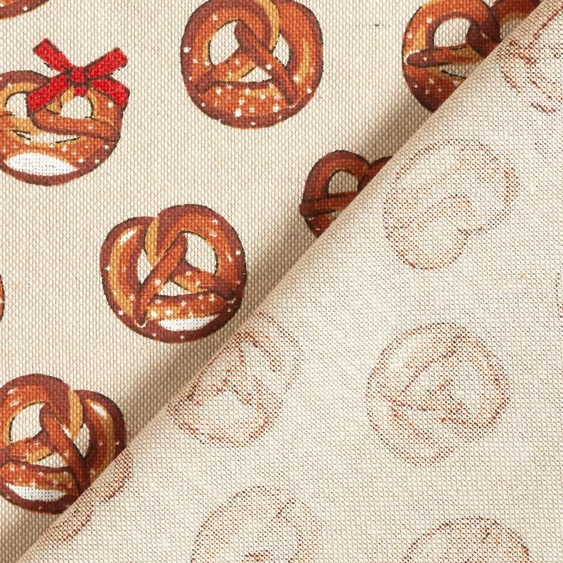 Decor Fabric Half Panama pretzels – brown/natural,  image number 4