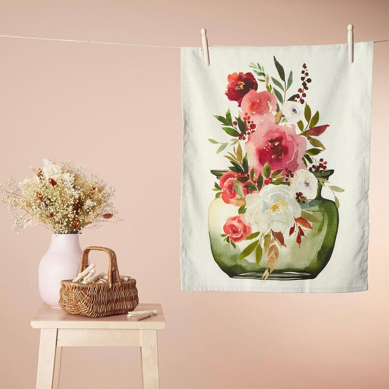 Decorative Panel trio watercolour flowers – ivory/berry, image number 6