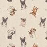 Decor Fabric Half Panama puppies &ndash; natural/grey,  thumbnail number 1