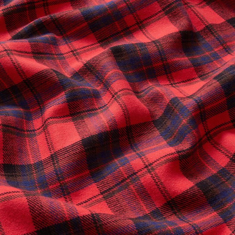 Cotton Flannel checked – chili/indigo, image number 2