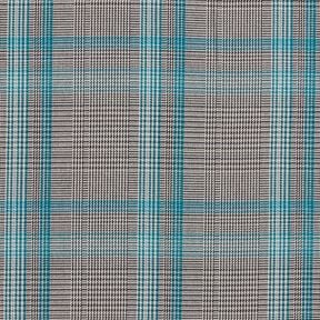 Viscose mix Prince of Wales check – turquoise/black, 