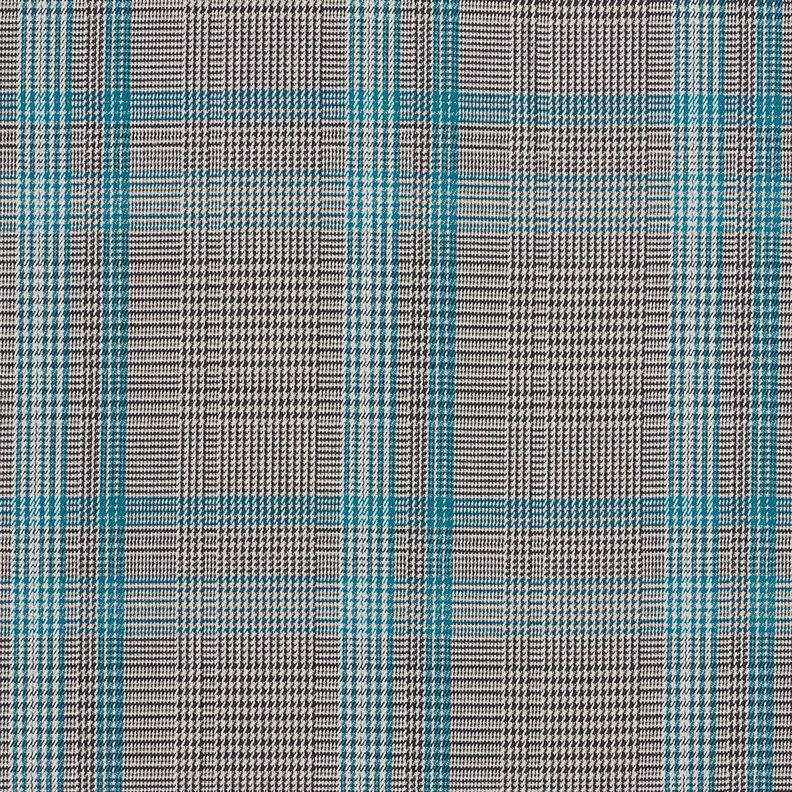 Viscose mix Prince of Wales check – turquoise/black,  image number 1