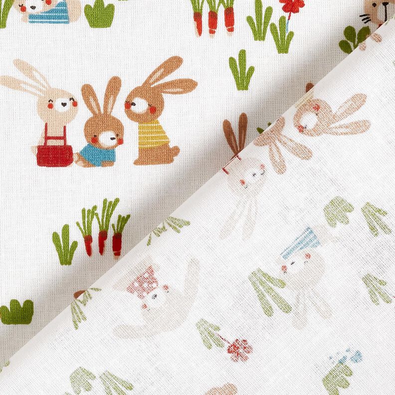 Cotton Poplin Bunnies in the garden – white,  image number 4