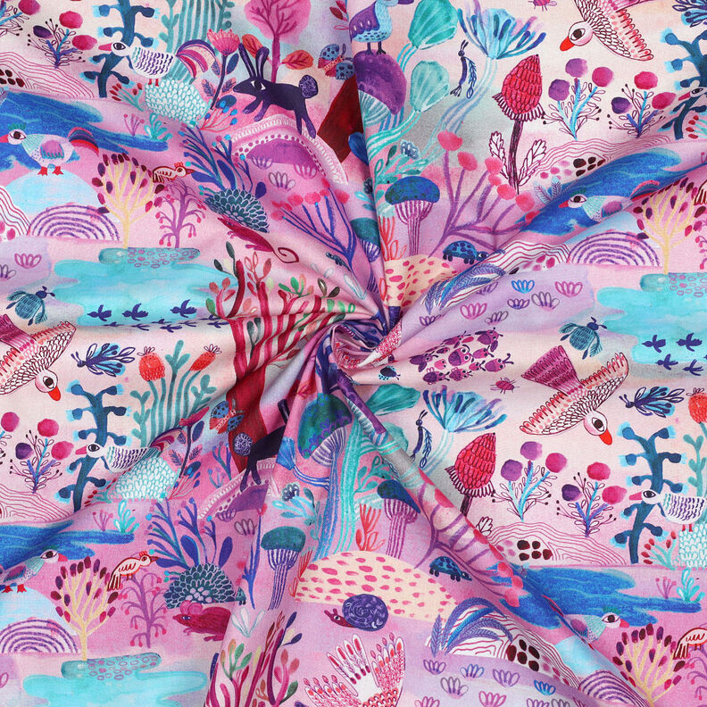 Cotton Poplin Sunshine Digital Print | Nerida Hansen – lavender/dark red,  image number 3