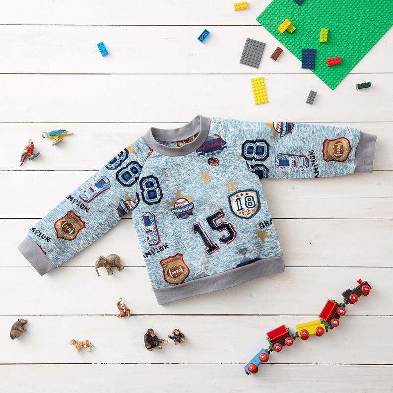 Alpine Fleece Collage jacket – light blue/grey,  image number 5