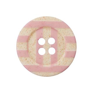 4-Hole Striped Button  – pink/apricot, 