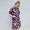 watercolour flowers -viscose blend – midnight blue,  thumbnail number 6