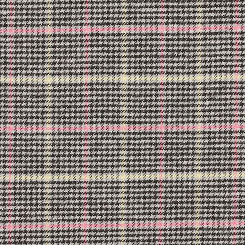 Houndstooth Plaid Coating Fabric with Glitter Effect – grey/black,  image number 1