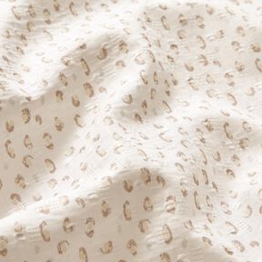 Fine Cotton Batiste Openwork dobby leopard print – white/anemone, 