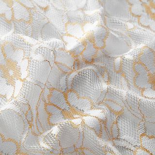 Floral ornament lace – white/gold, 
