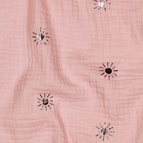 Double Gauze/Muslin Sun Foil Print | Poppy Fabrics – light dusky pink/pastel violet, 