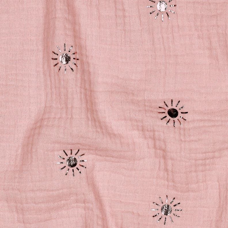 Double Gauze/Muslin Sun Foil Print | Poppy Fabrics – light dusky pink/pastel violet,  image number 2