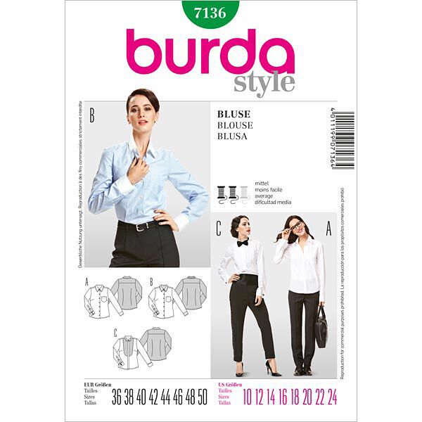 Blouse / Shirt-blouse, Burda 7136,  image number 1