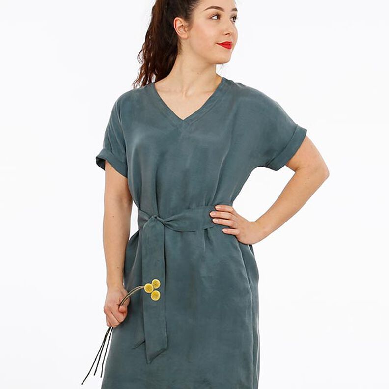 FRAU VIKKI - loose dress with a V-neckline and belt, Studio Schnittreif  | XS -  XXL,  image number 2