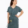 FRAU VIKKI - loose dress with a V-neckline and belt, Studio Schnittreif | XS - XXL,  thumbnail number 2