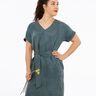 FRAU VIKKI - loose dress with a V-neckline and belt, Studio Schnittreif  | XS -  XXL,  thumbnail number 2