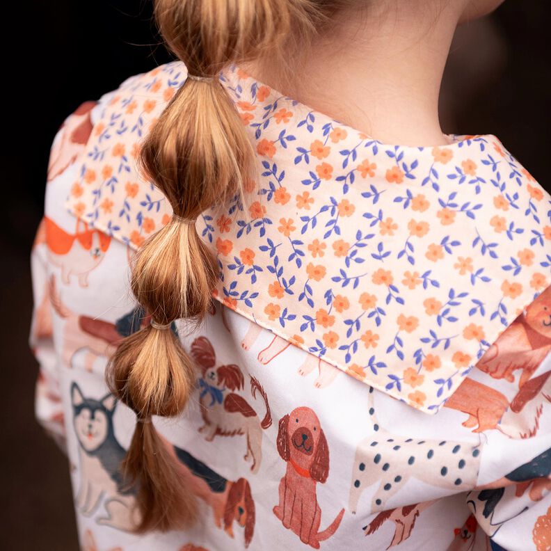 GOTS Cotton Poplin Ditsy Flowers | Poppy Fabrics – natural/peach orange, image number 8