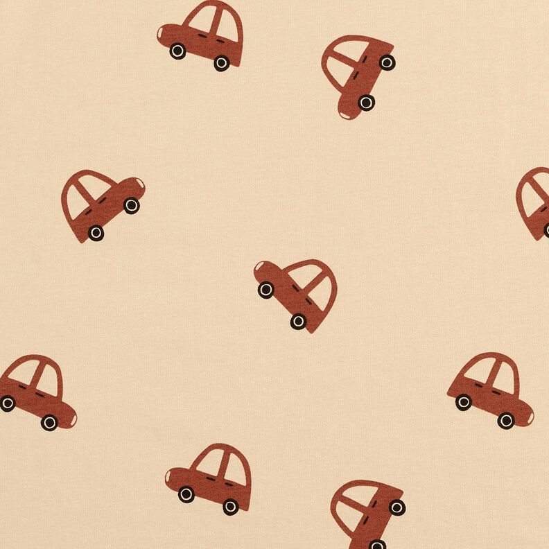 French Terry large retro cars &ndash; cream,  image number 1