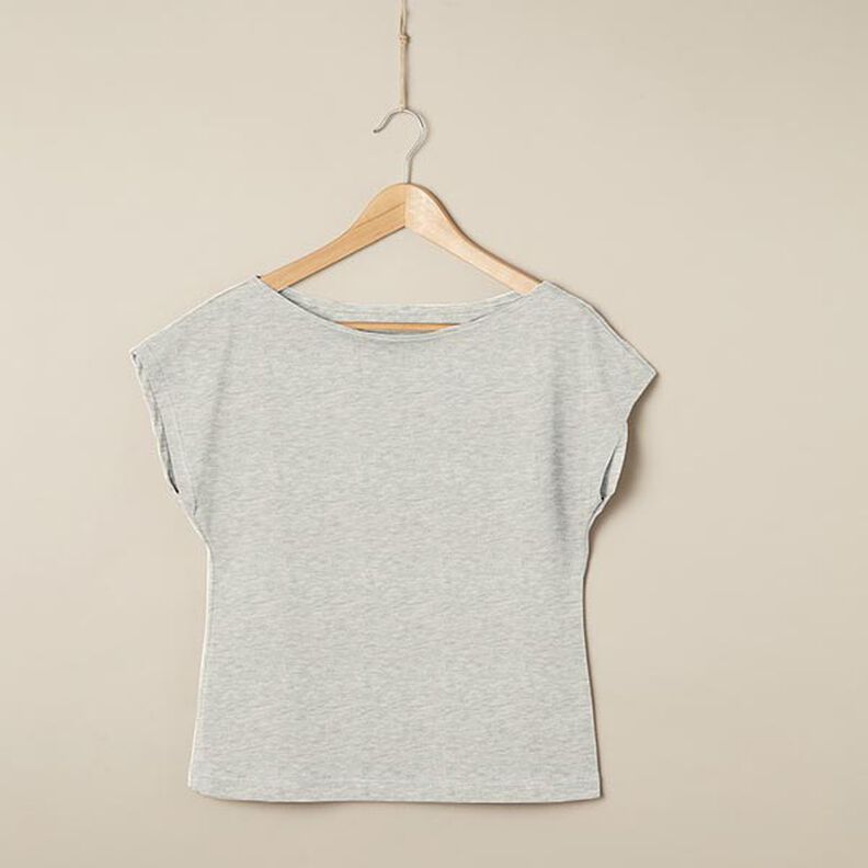 Mottled Medium Cotton Jersey – light grey,  image number 6