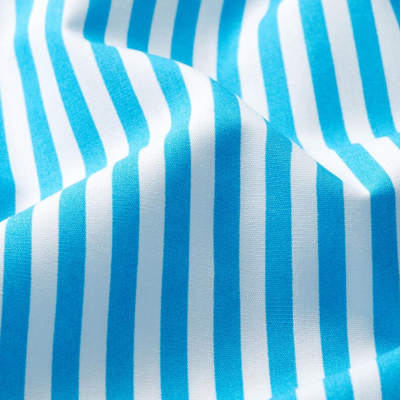 Cotton Poplin narrow stripes – turquoise/white,  image number 2