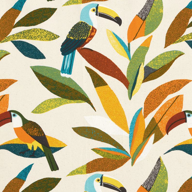 Decor Fabric Panama Toucan – natural/green,  image number 1
