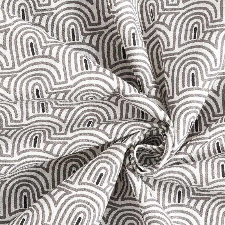 Decor Fabric Half Panama minimalist arches – white/grey, image number 3