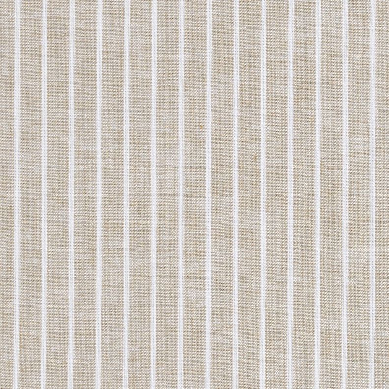 Linen Cotton Blend broad stripes – light taupe/white,  image number 1