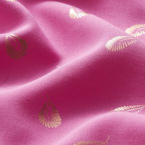 foil print feathers viscose fabric – pink, 