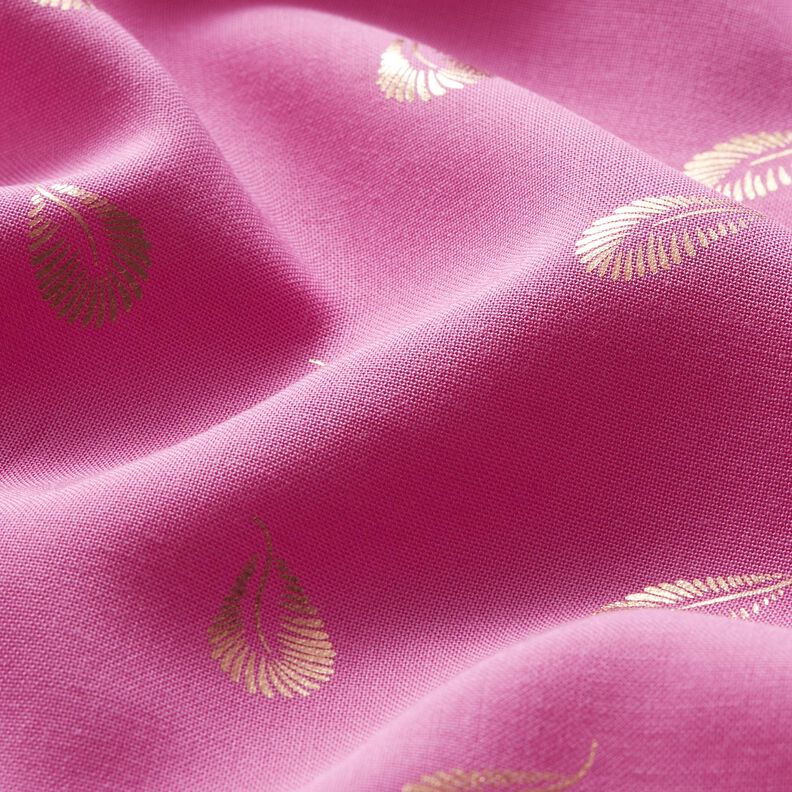 foil print feathers viscose fabric – pink,  image number 2