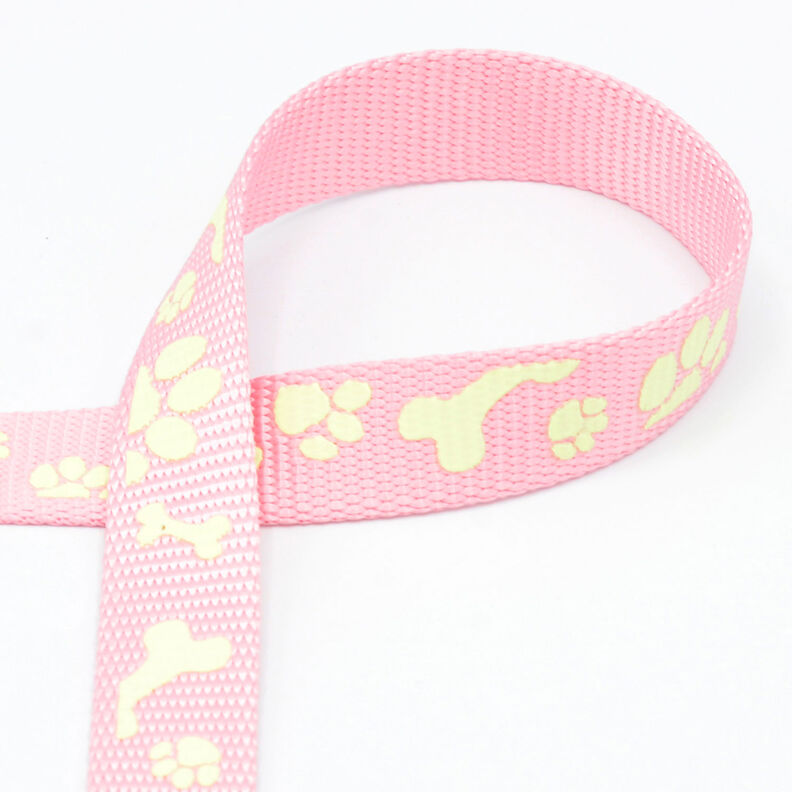 Reflective woven tape Dog leash [20 mm]  – pink,  image number 1